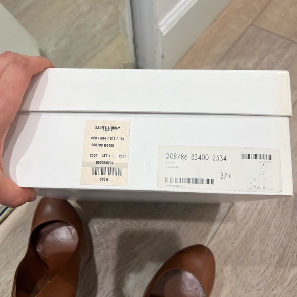 Yves Saint Laurent Brown Leather Tribtoo Platform Pumps Size 37.5 - Picture 2 of 12